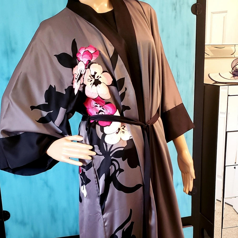 Soft Surroundings Midnight in Paris Kimono Robe - Small